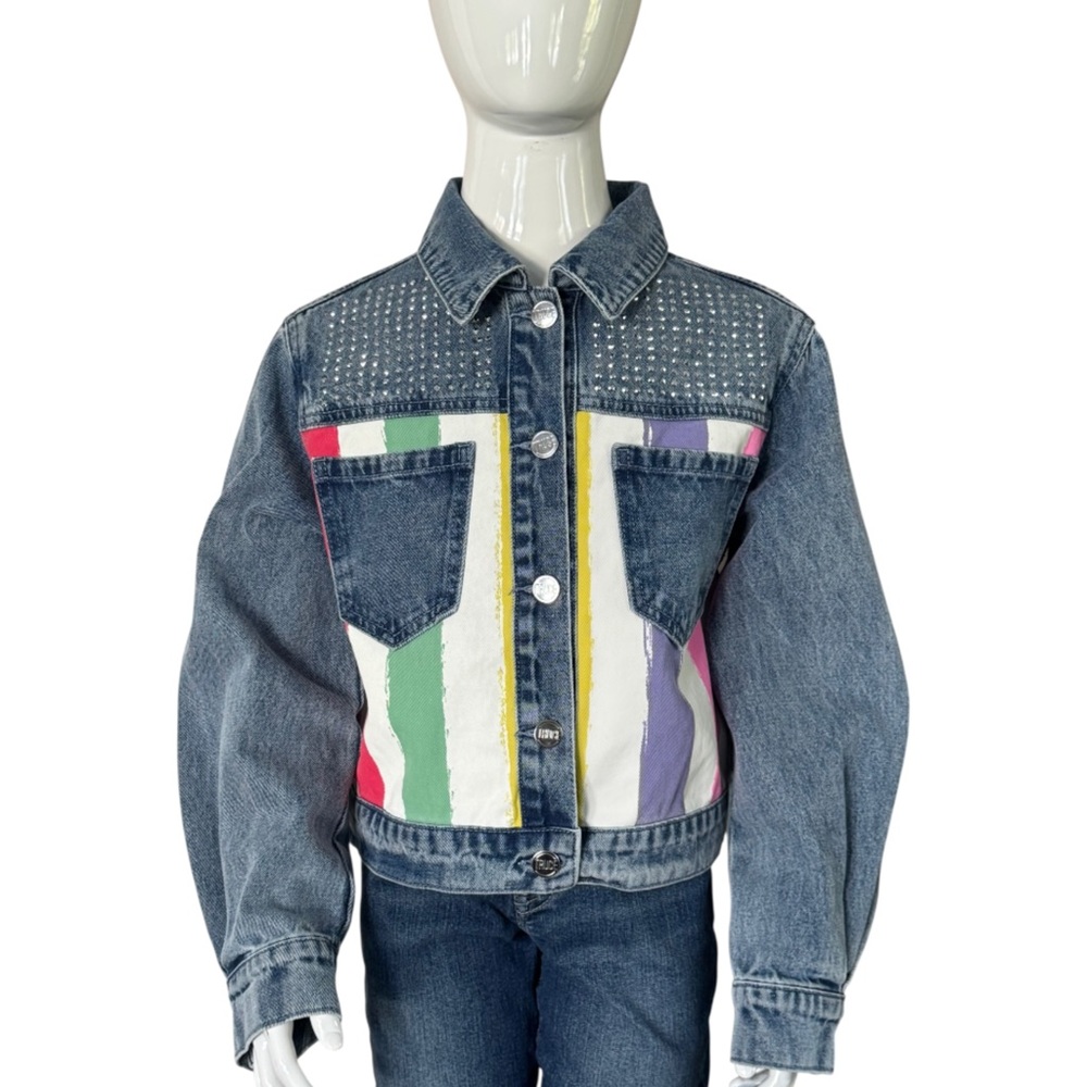 Stylish Kids Denim Jacket with Colorful Accents